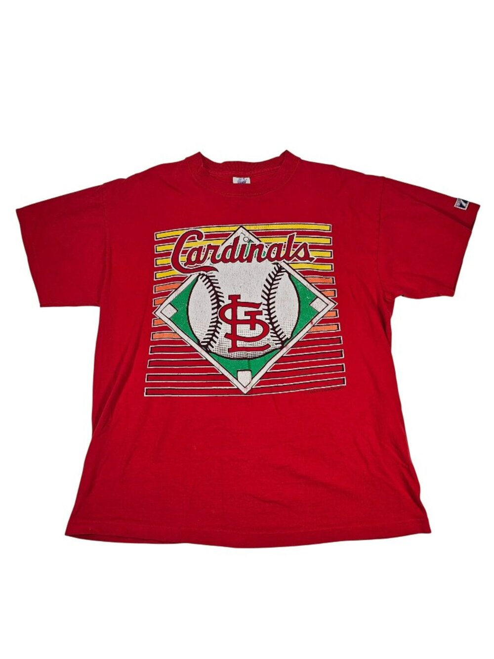 Vintage 1989 Logo 7 St. Louis Cardinals MLB Single Stitch T-Shirt Size L Red